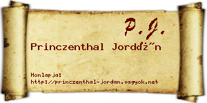 Princzenthal Jordán névjegykártya